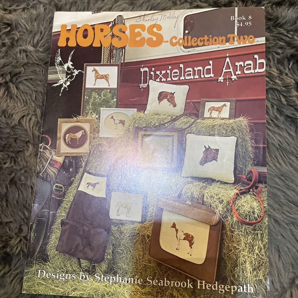 VTG 80s Horses Cross Stitch Pattern Book Stephanie Seabrook Hedgepath Western